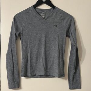 Under Armour Heather Navy V-Neck Long Sleeve